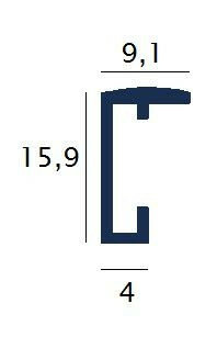 Mat Zwarte Aluminium Drieluik Lijst 40 x 120 cm