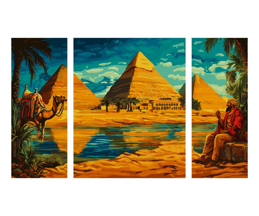 Egypte - Schipper Drieluik 50 x 80 cm