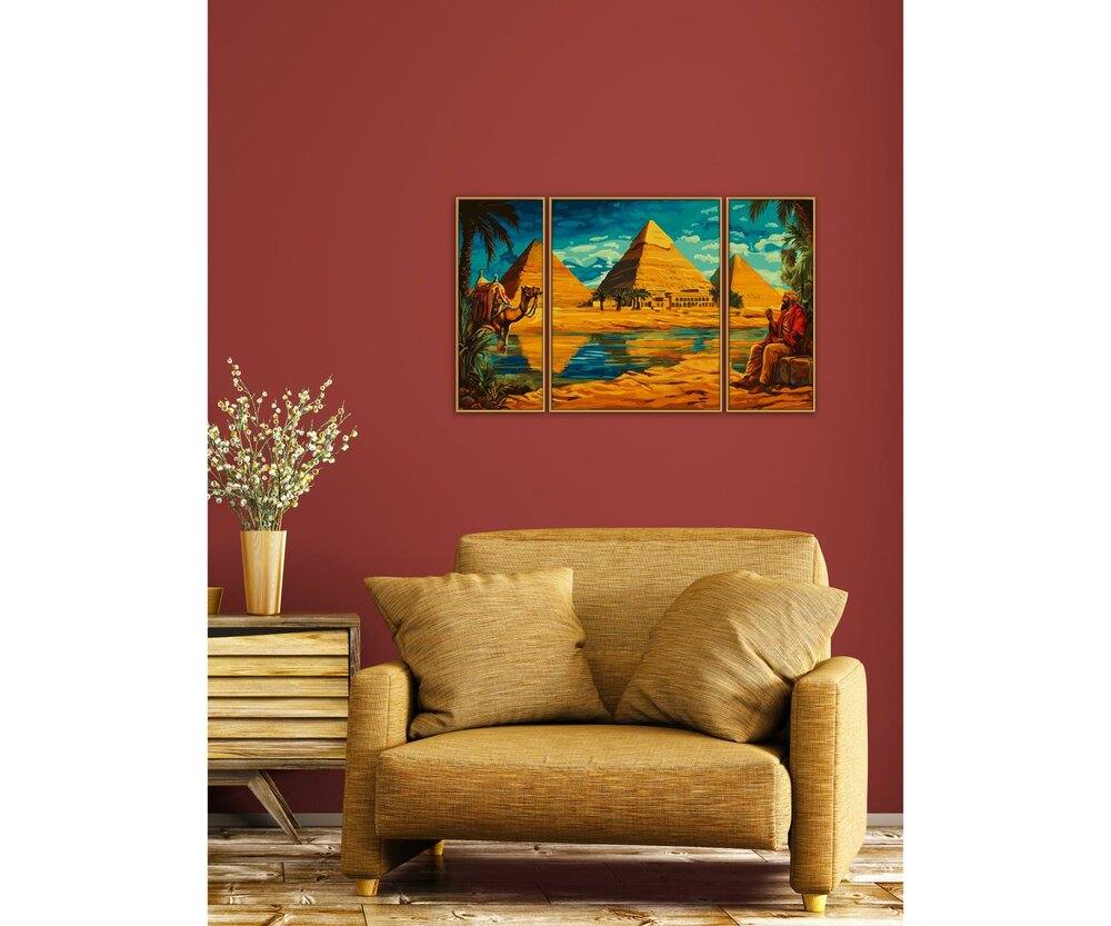 Egypte - Schipper Drieluik 50 x 80 cm