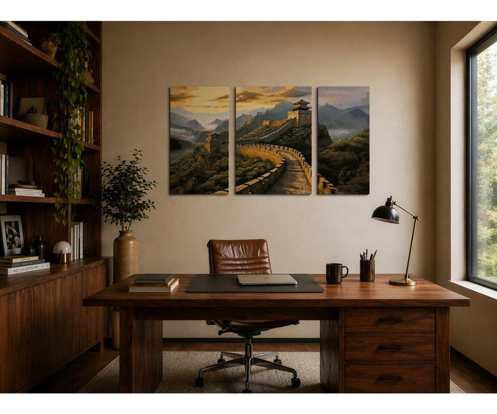 Chinese Muur - Schipper Drieluik 50 x 80 cm