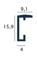 Mat Zwarte Aluminium Drieluik Lijst 40 x 120 cm