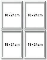 Zilverkl. aluminium lijst quattro 18x24 cm