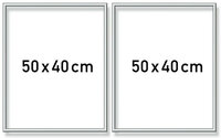 Zilverkl. aluminium lijst tweeluik 50x80 cm (2x 40x50)