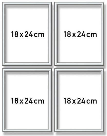 Zilverkl. aluminium lijst quattro 18x24 cm