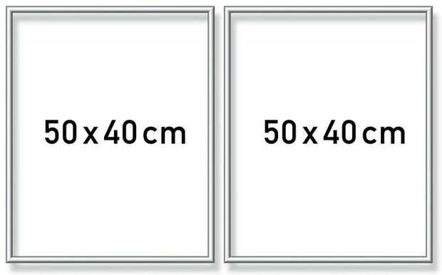 Zilverkl. aluminium lijst tweeluik 50x80 cm (2x 40x50)