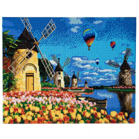 Crystal Art Windmills and Tulips - 40x50 cm - Full DP