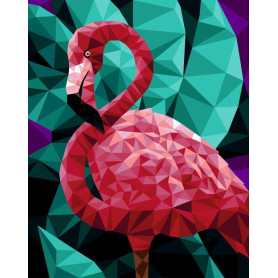Flamingo (Polygon) - Schilderen op nummer - 40 x 50 cm