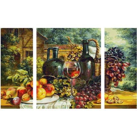 Stillleben mit Weintrauben - Schipper Triptychon 50 x 80 cm