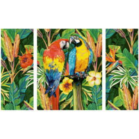 Perroquets des tropiques - Triptyque 50 x 80 cm