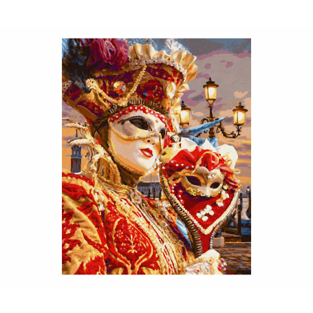 Carnaval in Venetië - Schipper 40 x 50 cm