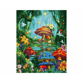 Magic mushroom village - Schipper 24 x 30 cm