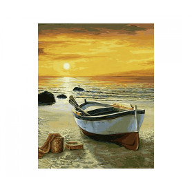 Fishing Boat on the Beach - Schipper 40 x 50 cm