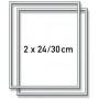 2 Zilverkl. aluminium kaderlijsten 24 x 30 cm