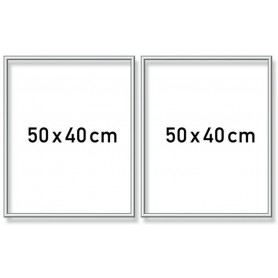 Zilverkl. aluminium lijst tweeluik 50x80 cm